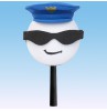 Coolballs Cool Cop Police Car Antenna Topper / Auto Dashboard Buddy (Fat Antenna) 